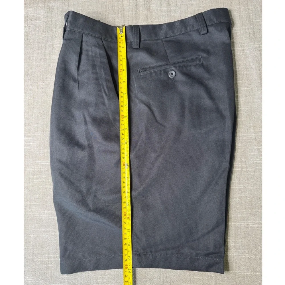 Dockers Golf Mens Black Double Pleated Relaxed Fit Shorts W34